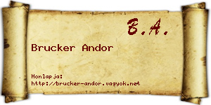 Brucker Andor névjegykártya