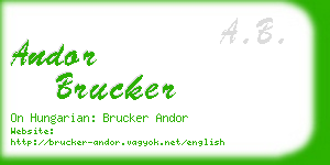 andor brucker business card